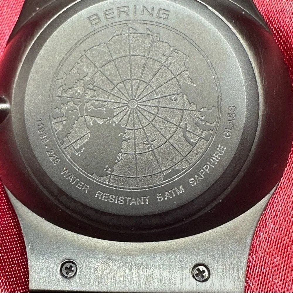 Bering Titanium Men’s Watch Black/Red Subdials 11939-229